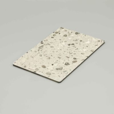 Décoration brossée Marbre Acp feuille Blanc Terrazzo Panneau composite en aluminium revêtement murale
