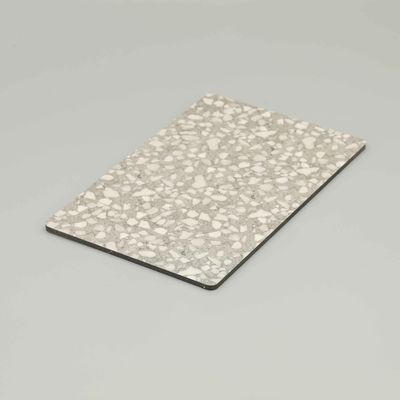 Plaque de marbre ACP revêtue en PVDF gris de 4 mm - Panneau composite d'aluminium résistant au feu A2
