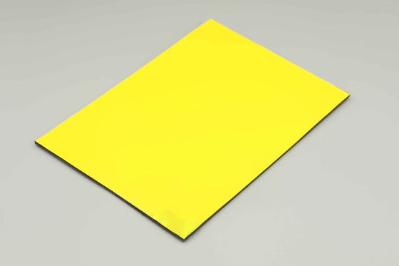 Panneau composite en aluminium résistant aux UV, tôle Acp, extérieur jaune, panneaux muraux Acp 3D 3MM 48 x 96 pouces