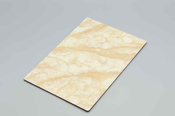 Panneau composite en aluminium en marbre blanc enduit de PVDF | Feuille ACP de 3 mm à 4 mm pour revêtement mural