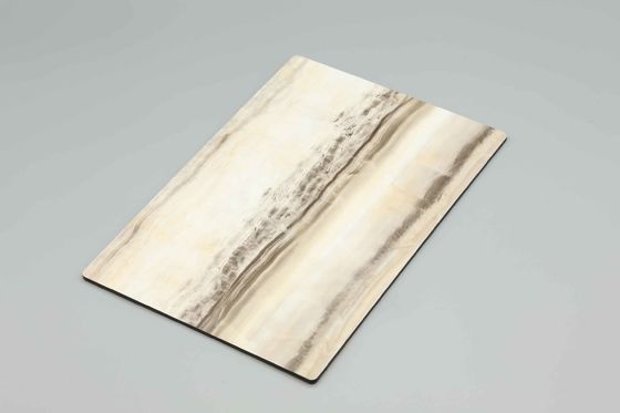 Panneau composite en aluminium de marbre anti-rayures ignifuge A2 pour le revêtement de mur extérieur