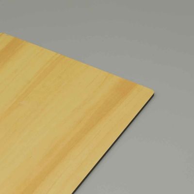 Panneau composite aluminium ignifuge grain de noyer jaune de 4 mm pour bardage extérieur