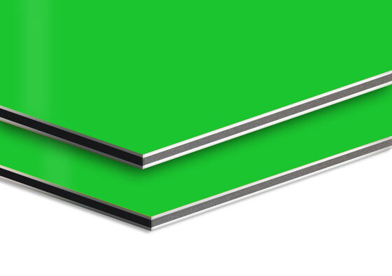 Panneau composite en aluminium PVDF vert 4 mm. Largeur 1,22m feuille ACP pour murs extérieurs
